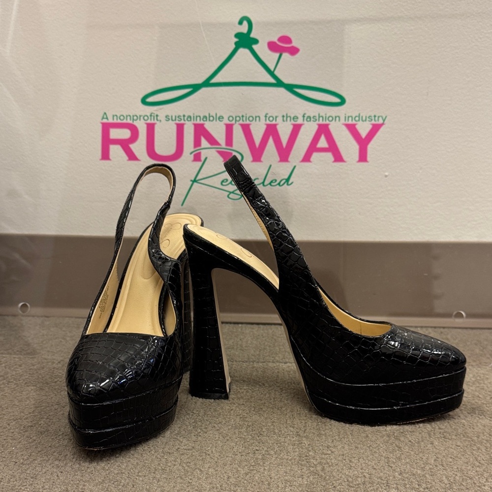 Jessica Simpson Mayria Black Slingback Heels 8.5 in good condition